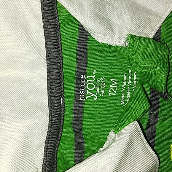 ☆NWT☆Beautiful Boys Polo Style Green/Gray Short Romper☆Carter's J.O.Y☆12mo - Picture 12 of 12